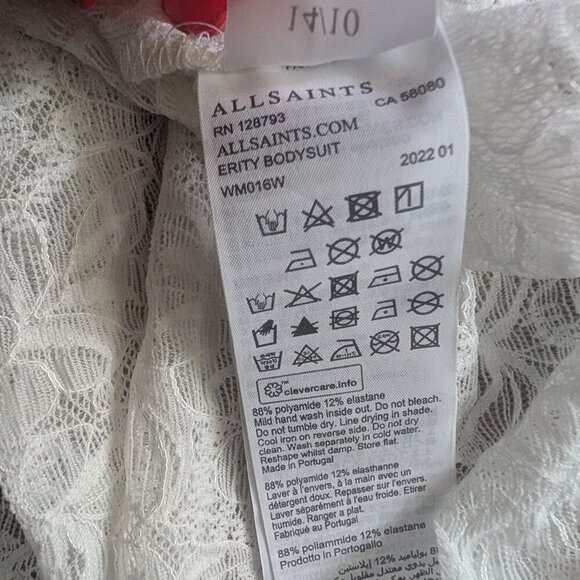 ALLSAINTS | Erity Lace Bodysuit In Chalk White - Picture 14 of 14